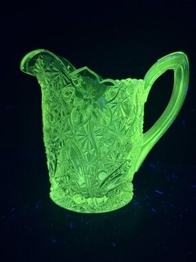 Antique Indiana Glass Daisy & Button
Narcissus Clear Glass Pitcher~1910's~64